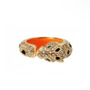 NWT Betsey Johnson Bejeweled Tiger Leopard Ring